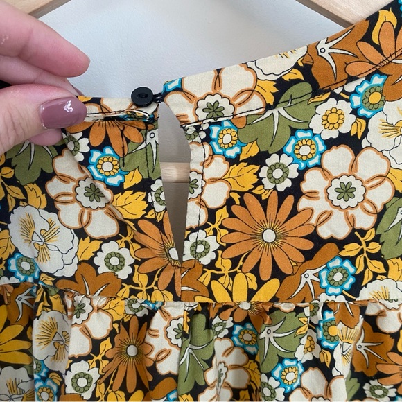 Zara Floral girls Tunic Dress in Yellow and Green size 11-12 70s style - Picture 7 of 8